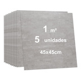 5 Piso Vinílico Autocolante 45x45 Cimento Queimado Bege 1m 