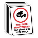 5 Placas Ambiente Monitorado Por Câmeras De Segurança Ps 1mm