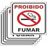 5 Placas Proibido Fumar 20x15cm Sinalização Não Fume Ps 1mm