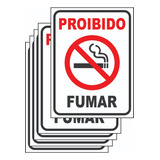 5 Placas Proibido Fumar 20x15cm Sinalização Não Fume Ps 1mm