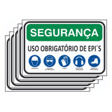 5 Placas Segurança Uso Obrigatório De Epi 30x20 Sinalização