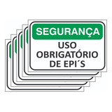 5 Placas Segurança Uso Obrigatório De Epi Sinalização 30x20