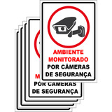 5 Placas Sinalização Monitoramento Por Câmeras De Segurança