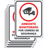 5 Placas Sinalização Monitoramento Por Câmeras De Segurança