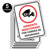 5 Placas Sinalização Monitoramento Por Câmeras