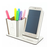 5 Porta Canetas E Celular Personalizado Mdf Manicure