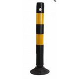 5 Postes Balizador Flexivel Sinalização 94cm Preto Amarelo