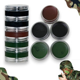 5 Potes De Tinta Pintura Facial Camuflagem Militar Exercito