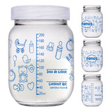 5 Potes Vidro Armazenar Leite Materno Papinha 267 baby a 
