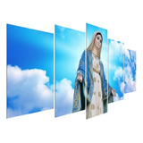 5 Quadros Decorativo Mosaico Maria Mãe De Jesus