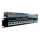 5 Regua Patch Panel Gigabit Poe 12 Portas 10 100 1000