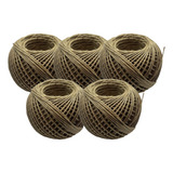 5 Rolo Cordão De Rami Barbante Fio Natural 1mm 80metros