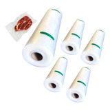 5 Rolos Bobina De Saco Plástico A Vácuo Gofrada 25cm X 5 M