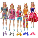 5 Roupas Conjunto Barbie Extra