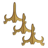 5 Suportes De Prato Quadro E Azulejo 15cm Em Mdf Cru