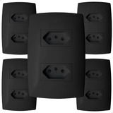 5 Tomadas Duplas 10a Preta Casa Completa Blux Home Black