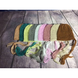 5 Toucas Tricô Newborn Crochê Foto