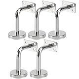 5 Unidades Ferragens De Corrimão Suporte De Corrimão De Escada Níquel Suporte De Corrimão De Montagem Na Parede Suporte Para Corrimão De Escada Curvado Ar Livre Pesado Hardware