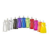 5 Unidades Squeeze Dobrável Com Mosquetão 480ml