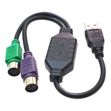 5 X Cabos Adaptador Usb 2 Portas Ps2 P Teclado E Mouse