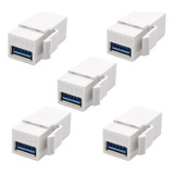 5 X Keystone Usb 3 0 Branco Embutir Painel Tomada Espelho