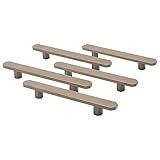 5 X Puxador Para Guarda Roupas Porta De Armario Gaveta 128mm Bronze Fosco 
