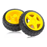 5 X Roda Pneu De Borracha 68mm Para Carrinho Robô Motor