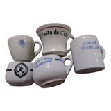 5 Xicaras De Porcelana Antigas Com Propagandas Para Coleção