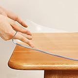 50 8 X 101 6 Cm Capa De Mesa De Vinil Transparente Protetor De Mesa Tapete De Plástico Tapete De Cadeira Grosso Almofada De Mesa De Cristal Toalha De Mesa Para Pintura De Crianças Café Sala De Estar Mesa De Cabeceira Fácil De Limpar