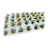 50 Arbustos Grama Estática 6mm (flor Azul) Maquete Paiol