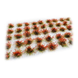 50 Arbustos Grama Estática 6mm (flor Vermelha) Maquete Paiol