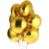 50 Balão Dourado Metalizado Redondo 45cm