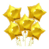 50 Balão Metalizado Estrela Dourado 45cm