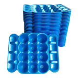 50 Bandeja De Isopor Para 12 Ovos 24x20cm Azul (50und)