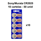 50 Baterias Cr2025 3v Sony/murata (10