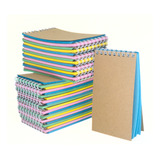 50 Blocos De Notas Mini Bloquinhos Coloridos, Kraft Wire