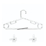 50 Cabides Duas Cavas Acrílico Transparente + 25 Presilhas 