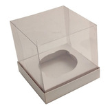 50 Caixa Para 1 Cupcake 9x9x9cm - Tampa Acetato 
