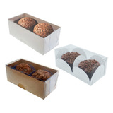 50 Caixas Kraft 8x4x3 P/2 Brigadeiros Doces Gourmet Docinhos
