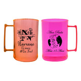 50 Canecas Chopp Personalizadas Acrílica 430ml Frente/verso