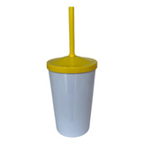 50 Copo Caldereta 500ml Branco Com Tampa E Canudo! 