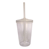 50 Copos Caldereta 500ml Cristal Com Tampa E Canudo! 