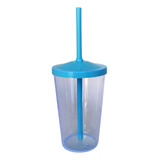 50 Copos Caldereta 500ml Cristal Neon Com Tampa E Canudo! 