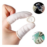 50 Dedeira Látex Uso Manicure Cozinha Luva Dedo Antiestática