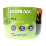 50 Dvd-r Multilaser C/logo + 50 Envelopes De Papel
