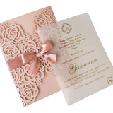 50 Envelopes De Casamento Luxuosos Rendados A Laser Convite