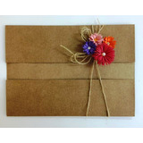 50 Envelopes Luva Rústicos Kraft 180g Casamento Ev38 Barato