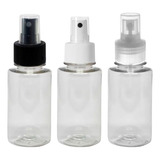 50 Frascos Pet 100ml Cilíndrico Reto Válvula Spray Borrifar
