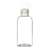50 Frascos Plástico Pet 30 Ml Oval Flip Top Transparente.