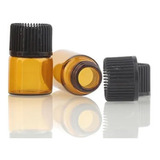 50 Frascos Vidro Âmbar Gotejador De 1ml Com Tampa